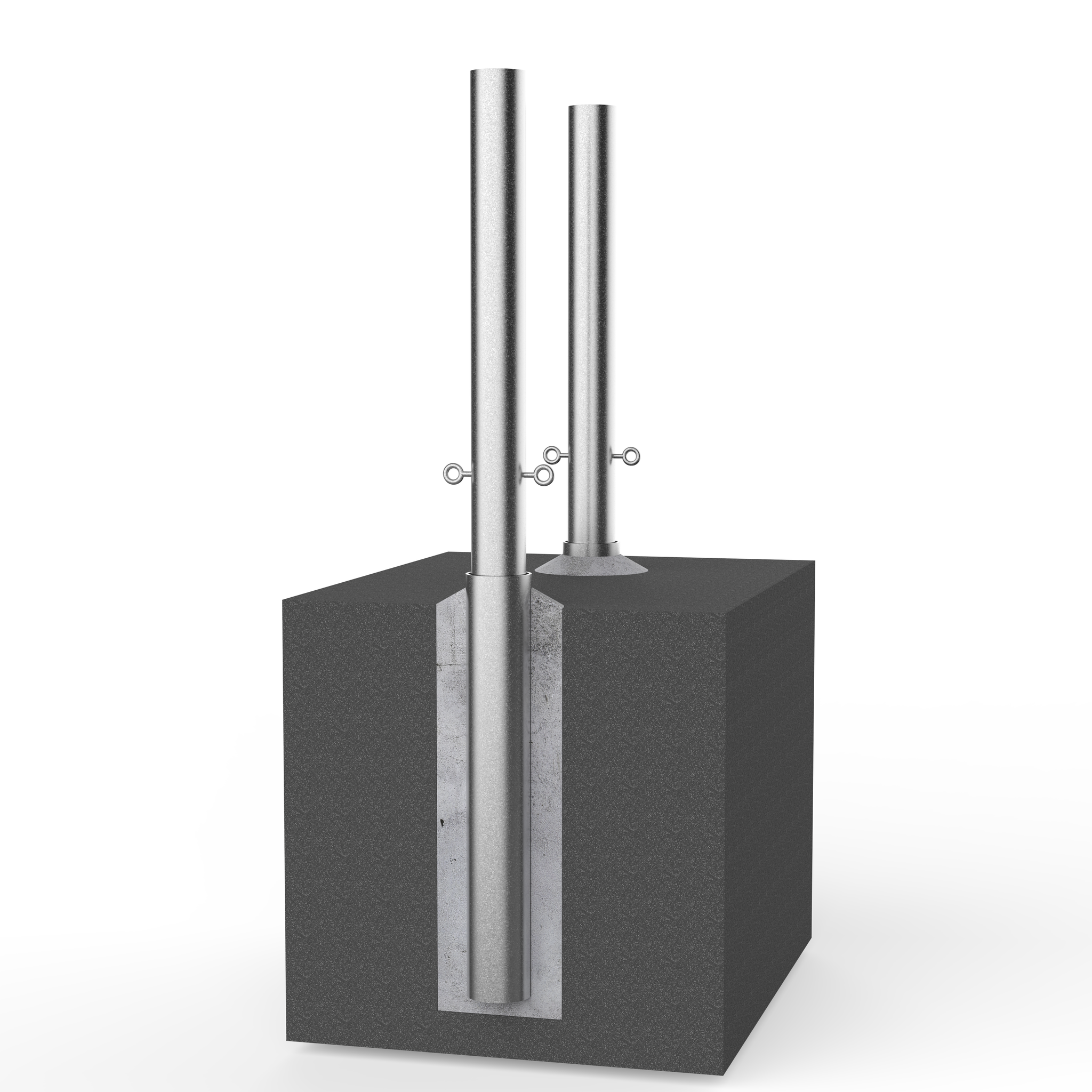 Removable Metal Posts LADWP Removable Bollard Galv. SCH 40 – Postman - Steel Posts & Bollards